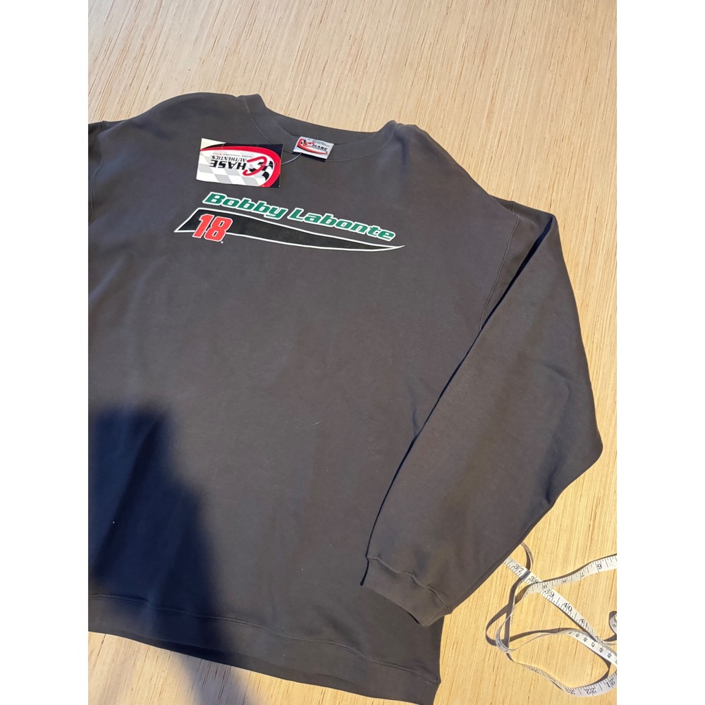Chase Authentics Bobby Labonte 18 NASCAR Sweatshirt Mens XL Gray NWT‎ Vintage